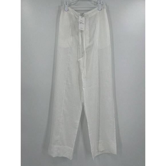 Sleeper Women’s Linen Pajama Set Button Front Shirt Pants Paper White 2/M-L NWT - Picture 8 of 9